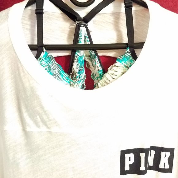 2 Piece-PINK VS Open BACK Tee & Bra NWOT - Picture 6 of 15